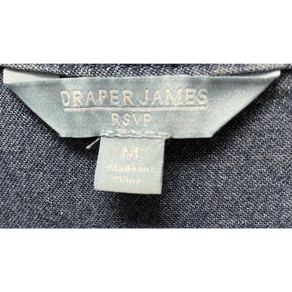 Draper James RSVP Denim Dress Womens Size Medium Blue Jean Sheath Mini Ruffle - Picture 3 of 8